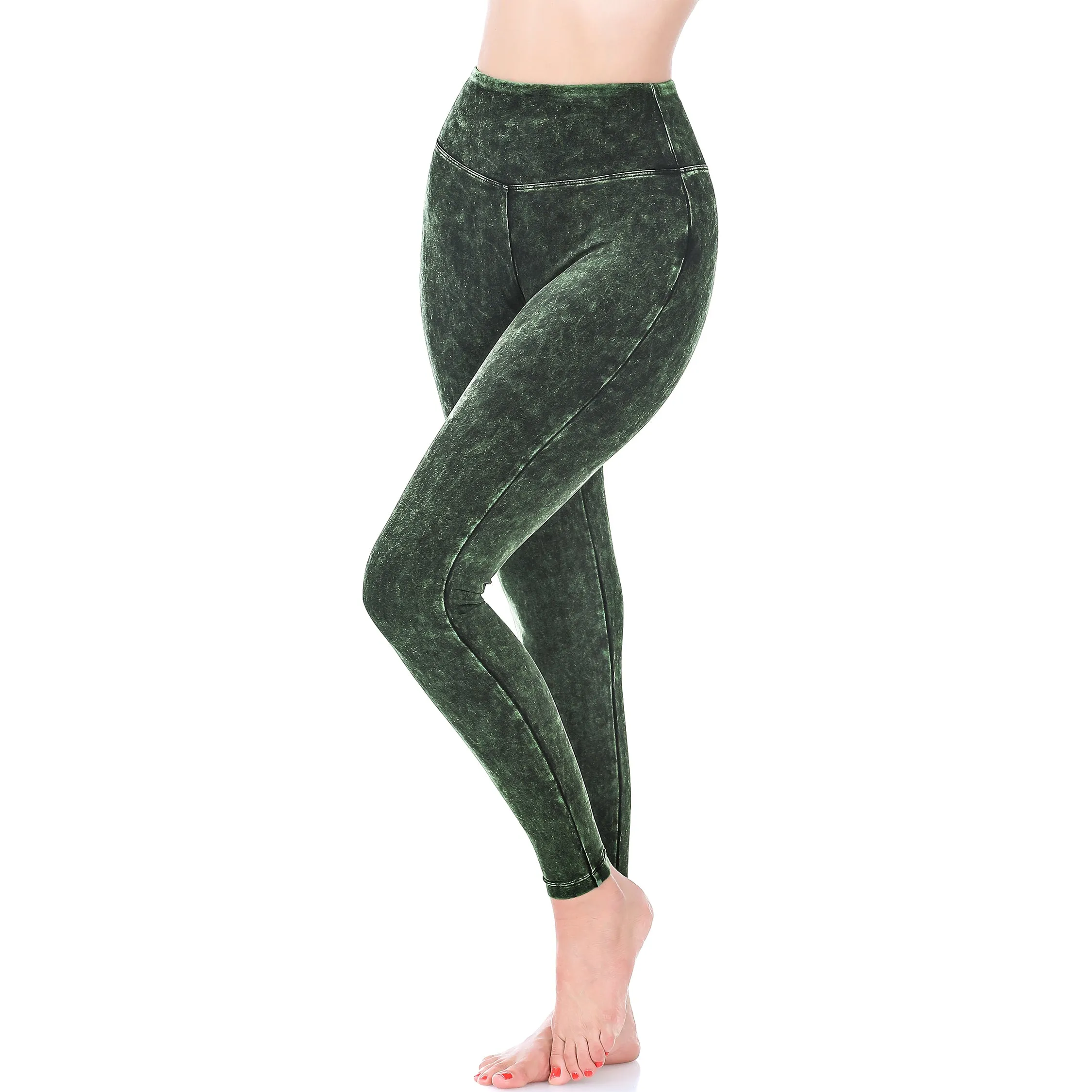 Zenana Mineral Wash Wide Waistband Legging SP-646AB