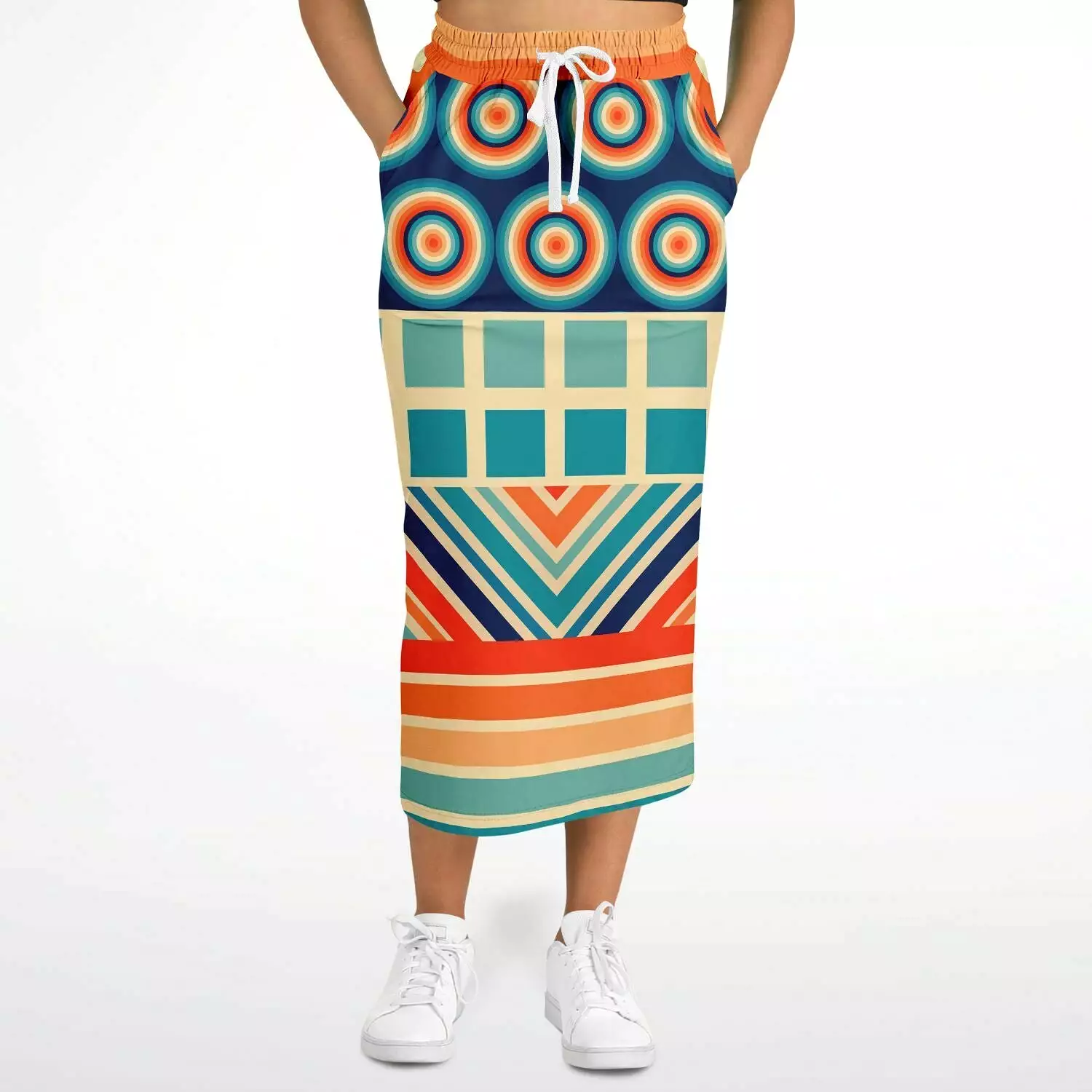 Ziggy Out Retro Eco-Poly Long Pocket Skirt